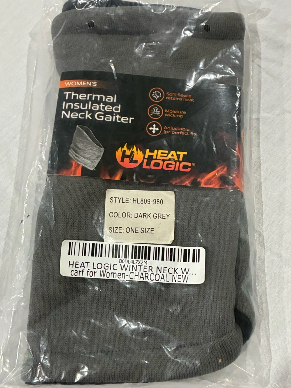 Heat Logic Dark Grey Thermal Insulated Neck Gaiter Women